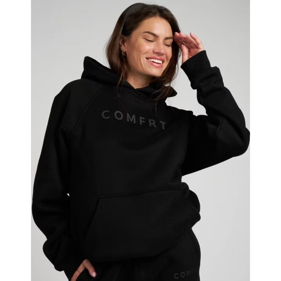Comfrt Weightless Hoodie Obsidian Black Unisex Pullover Sweatshirt L NWT
